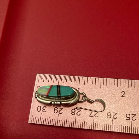 Zuni Native American Inlay Earrings - Picture 7 of 10